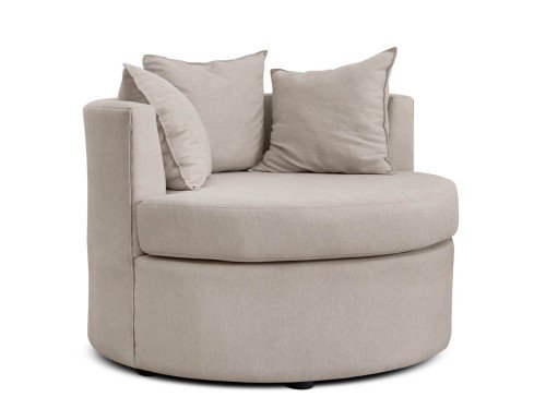 Sillón Redondo Cocó Tapizado Shot Antimanchas Espácity