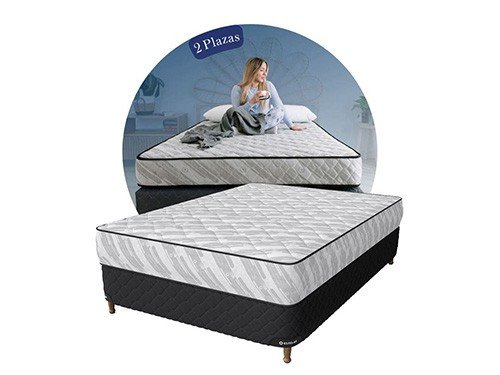 Colchón y Sommier 2 Plazas Espuma Alta Densidad Estelar 140x190 