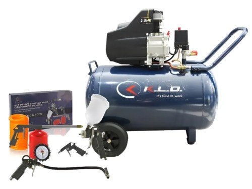 Compresor De Aire 100Lts KLD 2,5HP + Kit de Accesorios