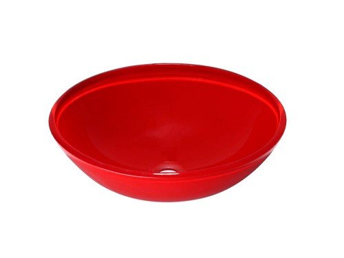 Lavamanos Vidrio Rojo Redondo 42 X 42 Cm Vessanti