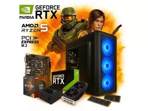 Pc Necxus Gamer RYZEN 5 8600G 16GB DDR5 512GB PCIe RTX3050 8GB GDDR6
