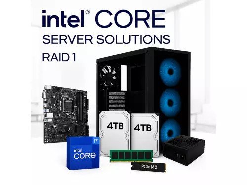 Pc Necxus Server Core i7 13700 32GB DDR5 256GB SSD PCIe + 2x4TB RAID 1