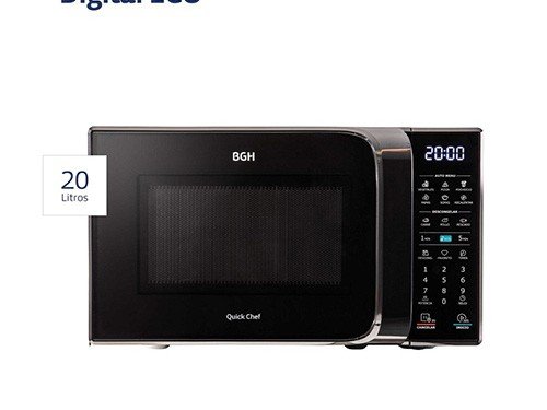 Microondas Bgh Eco Negro 20 Litros B120dn20I