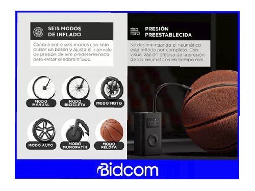 Compresor de Aire Xiaomi BHR7112GL Portatil Recargable Usb