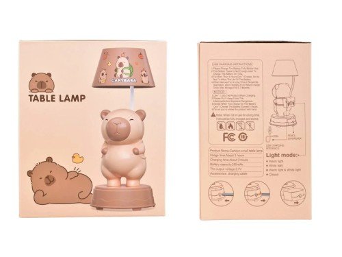 Lámpara Velador Capybara con Sacapuntas 10x24cm USB