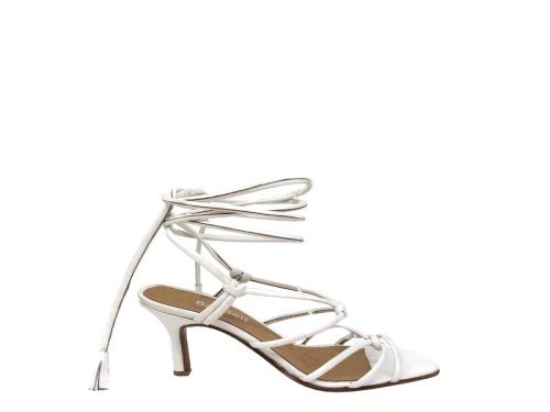 Sandalia Bell 60% OFF – lazo y pureza en cuero blanco