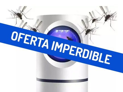 Lámpara Mata Mosquitos Insectos LED UV Eléctrica USB Blanca 17cm