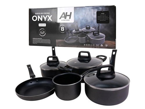 Bateria Cocina Ollas Sarten 8 Piezas PTFE Alpina CER-05