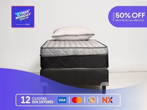 CONJUNTO PICASSO 1 PLAZA + BASE 080 X 190 + 1 ALM. + 1 RESPALDAR