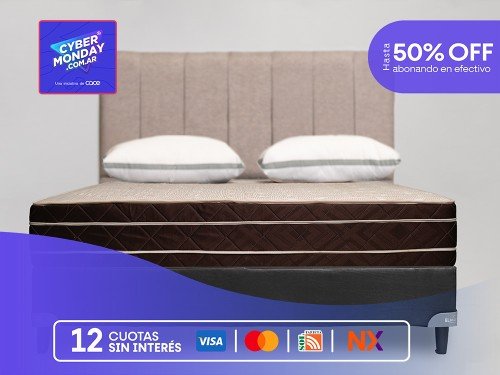 CONJUNTO ZAFIRO 2 PLAZAS + BASE 140 X 190 + 2 ALM. + 1 RESPALDAR