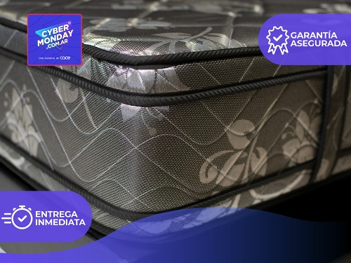 CONJUNTO DIAMANTE NEGRO 1 P. y 1/2 + BASE 100 X 190 + 1 ALM.+RESPALDAR