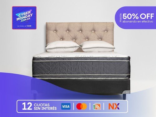 CONJUNTO CORAL 2 PLAZAS + BASE 140 X 190 + 2 ALM. + 1 RESPALDAR