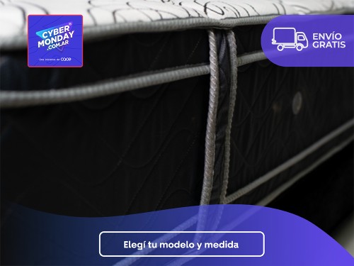 CONJUNTO CORAL 2 PLAZAS + BASE 140 X 190 + 2 ALM. + 1 RESPALDAR