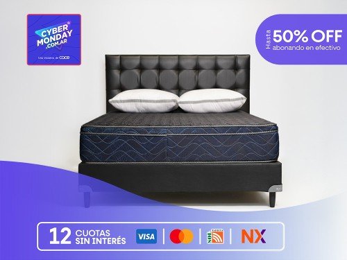 CONJUNTO ROYAL 2 PLAZAS + BASE 140 X 190 + 2 ALM.