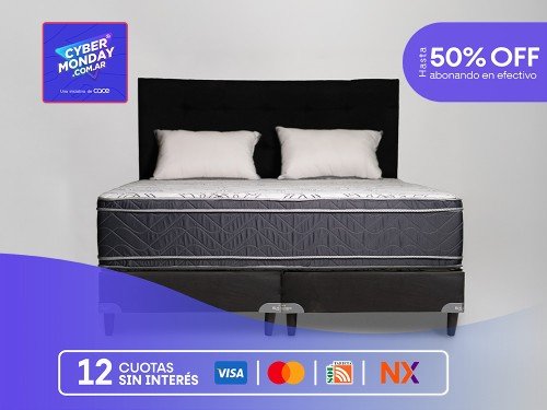 CONJUNTO CORAL QUEEN + BASE 160 X 200 + 2 ALM.