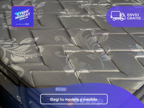 CONJUNTO DIAMANTE NEGRO 1 PLAZA + BASE 080 X 190 + 1 ALM.