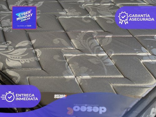 CONJUNTO DIAMANTE NEGRO KING + BASE 180 X 200 + 2 ALM.