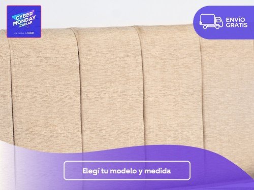 Respaldo Bastón Vertical Tela Chenille 140 cm (2 plazas)