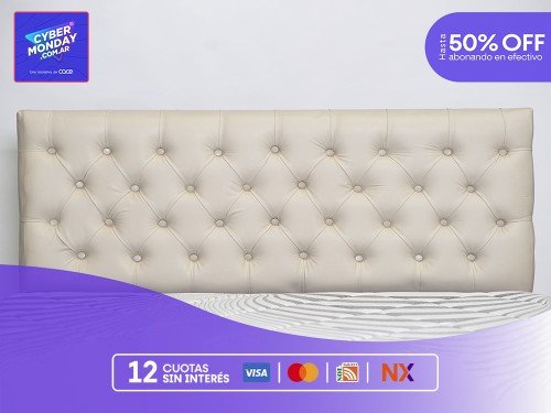 Respaldo Capitoné Rombo Tela Talampaya 140 cm (2 plazas)