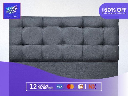 Respaldo con Costura Tela Rústica 160 cm (queen)