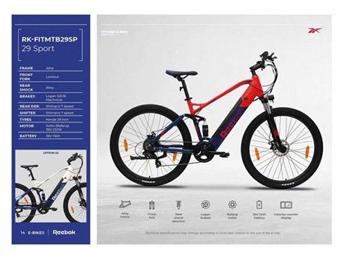 Bicicleta Reebok RK-FITMTB29SP Electrica 29″ 7 Velocidades Bateria 36V