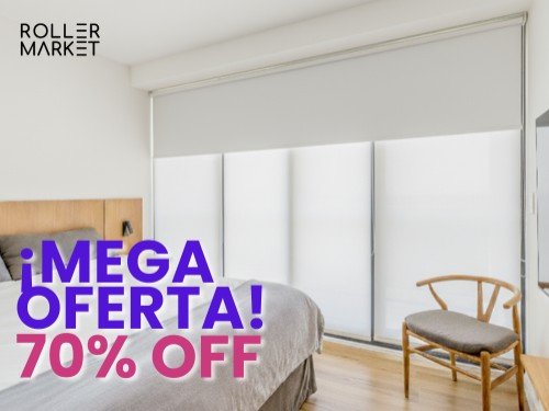 Cortina Roller Doble BlackOut y Screen 5% Blanco 1,6 x 2,2-MEGA OFERTA