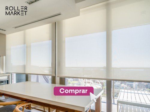 Cortina Roller Doble BlackOut y Screen 5% Blanco 1,8 x 2,2-MEGA OFERTA