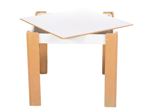Mesa cajón desmontable con pizarra. Apta para dos o cuatro sillas