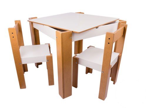 Mesa cajón desmontable con pizarra. Apta para dos o cuatro sillas