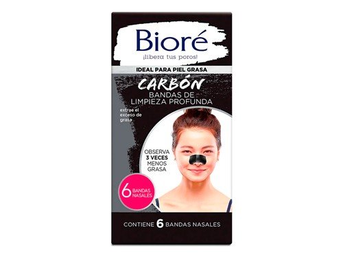 Bioré Bandas De Limpieza Profunda Nasales Carbón 6u