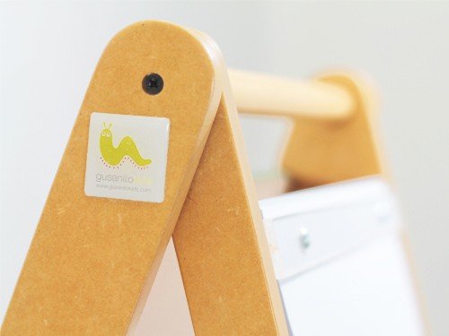 Mini Pizarra de mesa para tiza/imán, marcadores y hojas A4.