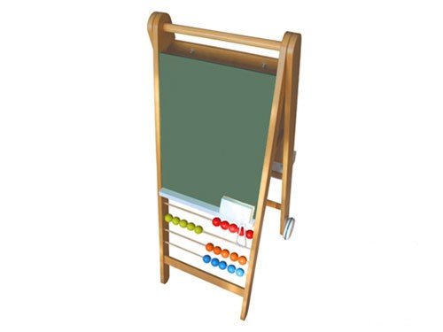 Pizarra para tiza e imán con  rotafolio y ábaco 5 en 1