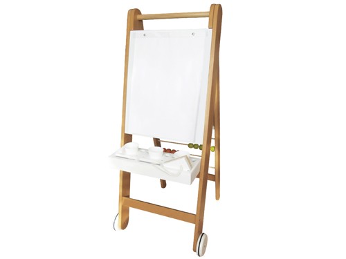 Pizarra para tiza e imán con  rotafolio y ábaco 5 en 1