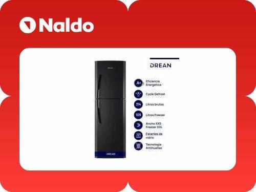 Heladera Drean 314L Hdr320f50n Negra Cíclica A+