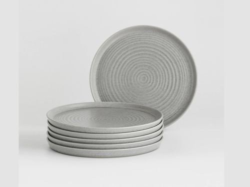 Set X 6 Plato Postre Fushion 21 Cm. Gris