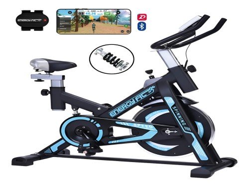 Bicicleta Fija Energy Fit Shock Rider Spinning Con App Bluetooth