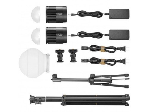kit iluminador para stream godox LC30 Con difusores y pies CRI 96