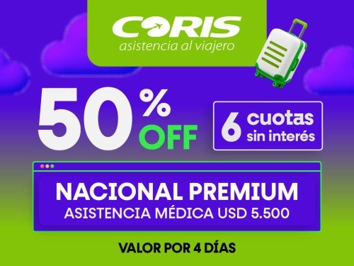 Asistencia al viajero – Nacional Premium x4 días -Tarifa en USD