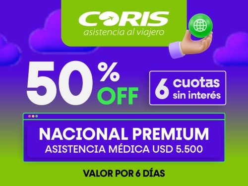 Asistencia al viajero – Nacional Premium x6 días -Tarifa en USD