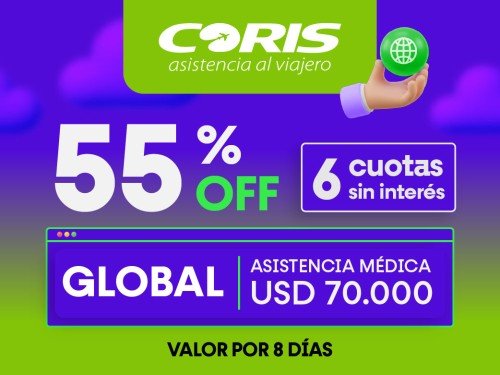 Asistencia al viajero – Global x8 días -Tarifa en USD