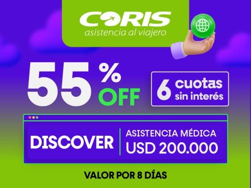 Asistencia al viajero – Discover x8 días -Tarifa en USD