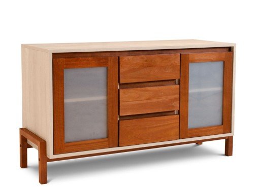 Vajillero Con Puertas y Cajones Bakú Bajo Madera Combinado