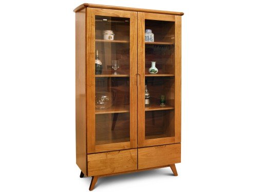 Cristalero Vitrina Nórdica Docta Madera Puertas con Vidrio