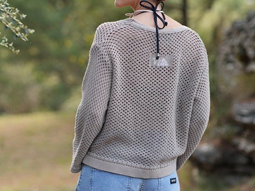 Top / cárdigan tejido beige