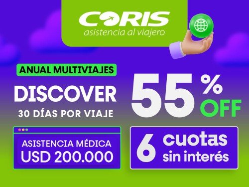 Asistencia al viajero - Discover Multiviajes 30 días -Tarifa en USD