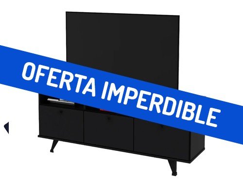 Rack de TV MT5000 Melamina 3 Cajones Negro Paraíso