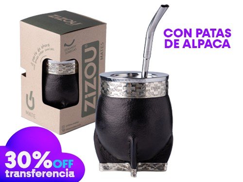 MATE IMPERIAL CON PATAS DE ALPACA CON BOMBILLA