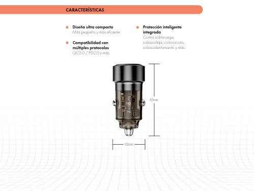 Cargador de Auto USB 60W Velocity Negro - Groovy