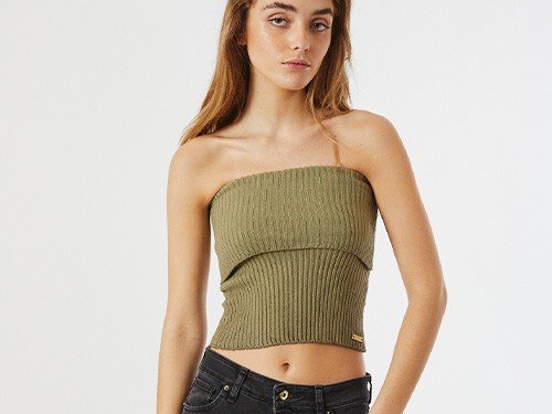 STRAPLESS  TEJIDO AMELI 42 VERDE