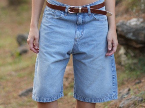 Bermuda baggy de jean celeste